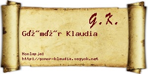 Gömör Klaudia névjegykártya